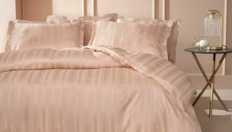 Yataş Bedding Çift Kişilik Shelly Bambu Saten Nevresim Takımı - Blush