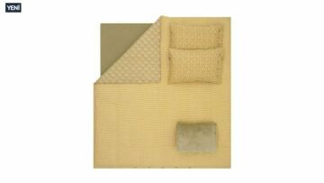 Yataş Bedding Çift Kişilik 5 Parça Wellsoft Battaniyeli Nevresim Takımı Seti Mimoza - Safran