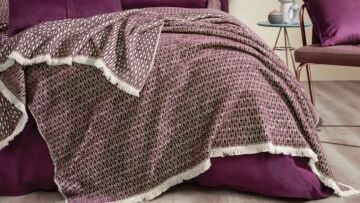Yataş Bedding Pinnata Koltuk Şalı - Mürdüm