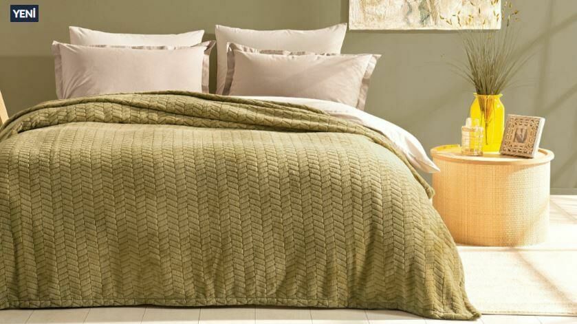 Yataş Bedding Tek Kişilik Joy Wellsoft Battaniye - Yağ Yeşili
