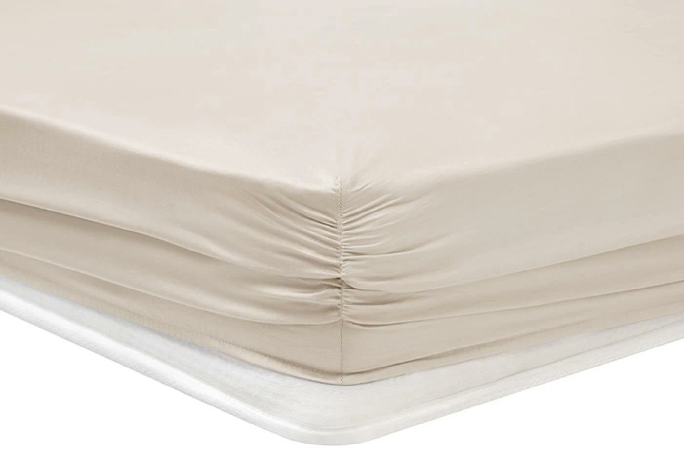 Yataş Bedding 200x200x36 Çift Kişilik XL Maisy Bambu Saten Lastikli Çarşaf - Bej