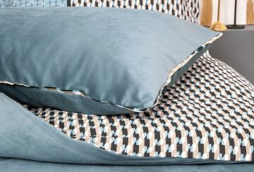 Yataş Bedding Çift Kişilik Savio Kadife Saten Nevresim Takımı - İndigo