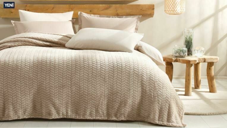 Yataş Bedding Çift Kişilik Joy Wellsoft Battaniye - Kum Beji