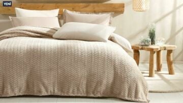 Yataş Bedding Çift Kişilik Joy Wellsoft Battaniye - Kum Beji