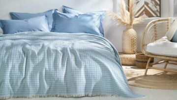 Yataş Bedding Tek Kişilik Marita Pike Takımı Açık Mavi