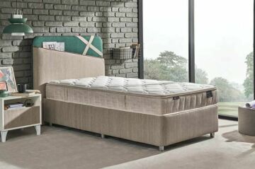 Yataş Bedding Lupo Başlık 100lük - 21601 Bej (Alt) - 21607 Koyu Yeşil (Üst) - 21605 Kırmızı(Biye)