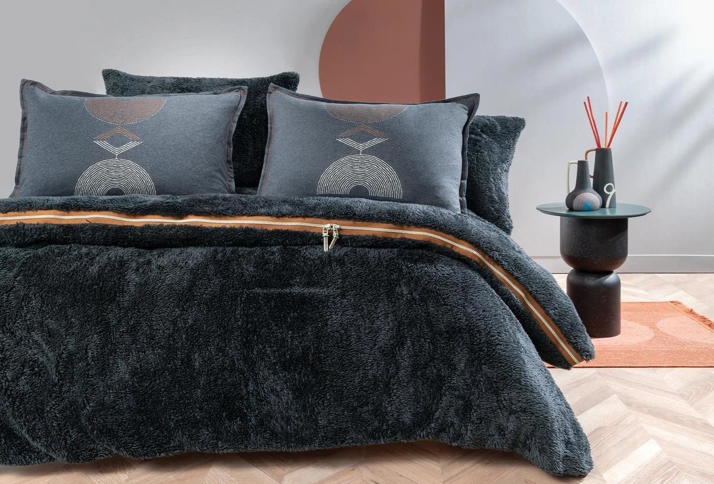 Yataş Bedding Queen Size Coverme Elian Battaniye Nevresim Takımı - Siyah