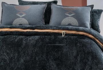 Yataş Bedding Queen Size Coverme Elian Battaniye Nevresim Takımı - Siyah