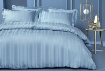 Yataş Bedding Çift Kişilik XL Shelly Bambu Saten Nevresim Takımı - İndigo