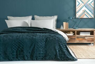 Yataş Bedding Çift Kişilik Nova Emboss Battaniye - Petrol Yeşili