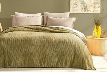 Yataş Bedding Çift Kişilik Joy Wellsoft Battaniye - Yağ Yeşili