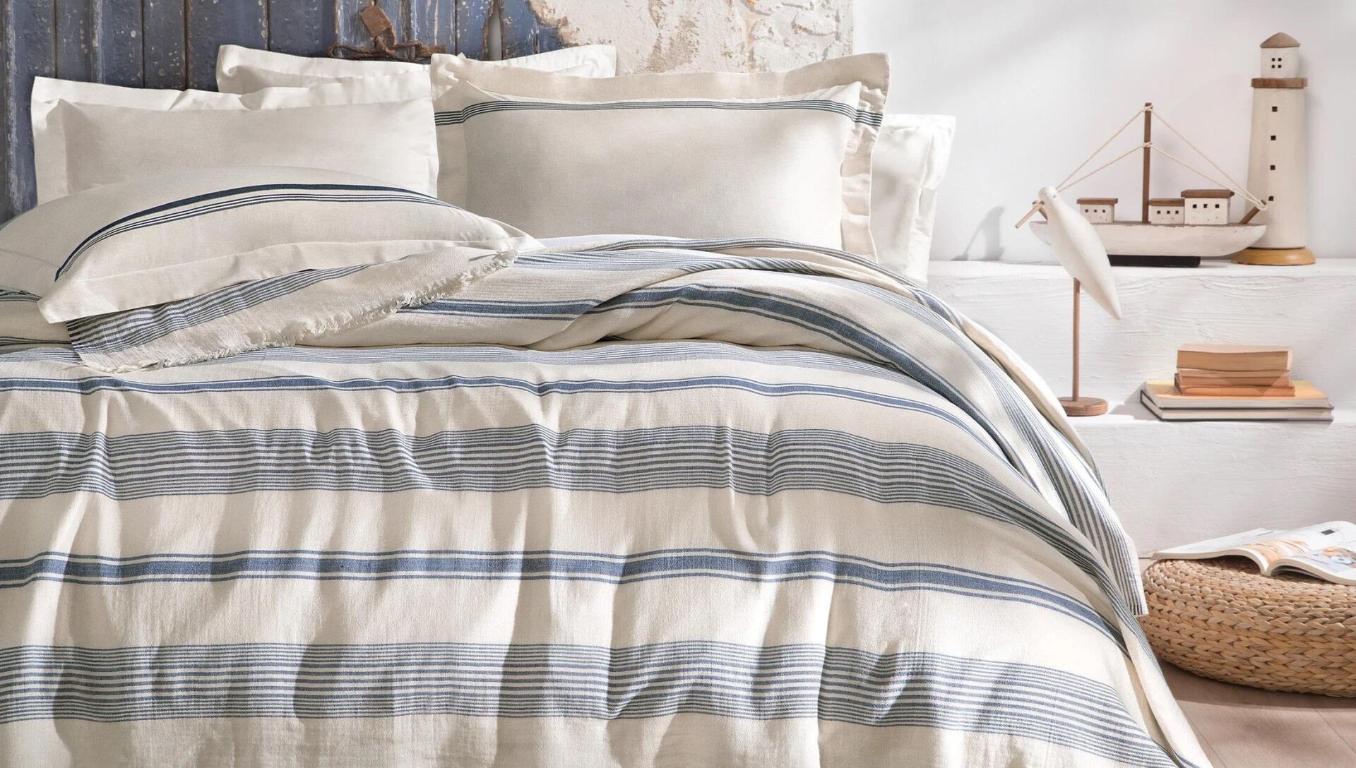 Yataş Bedding Çift Kişilik Meri Pike Takımı Lacivert