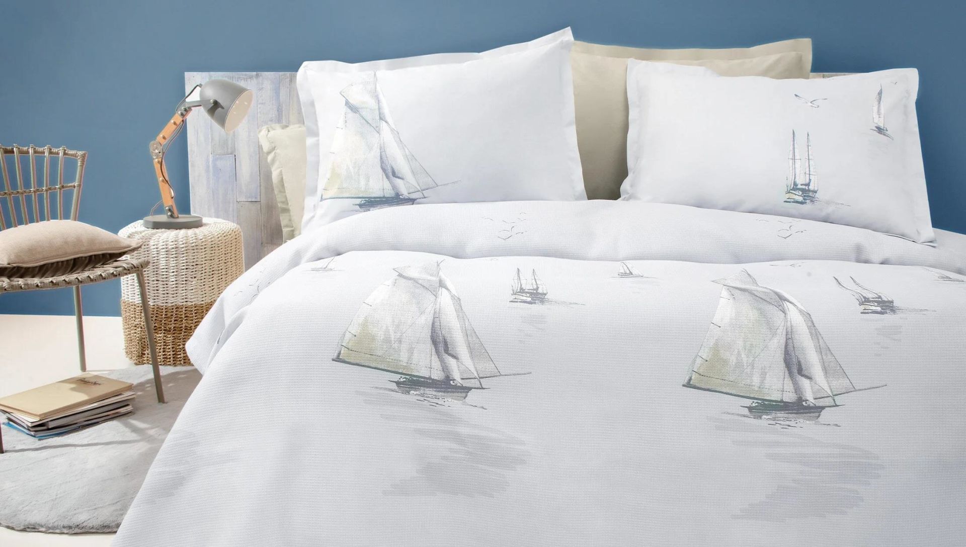 Yataş Bedding Çift Kişilik Pıera Pike Takımı Mavi