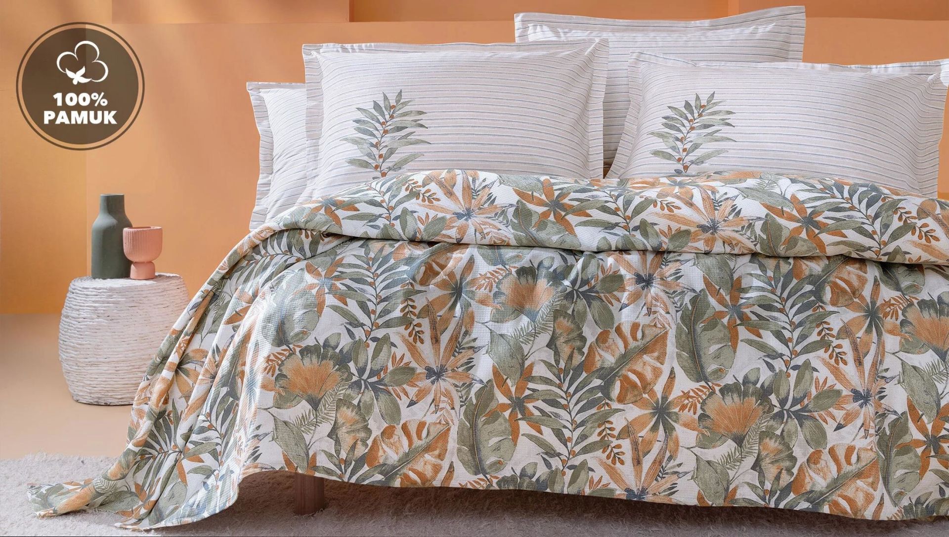 Yataş Bedding Çift Kişilik Amy Pike Takımı Turuncu