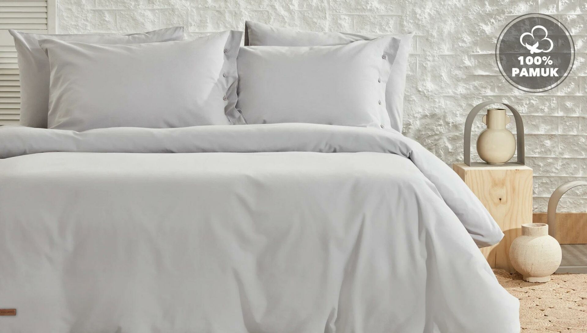 Yataş Bedding Çift Kişilik Plain Nevresim Takımı Gri