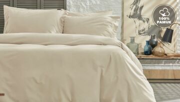 Yataş Bedding Çift Kişilik Plain Nevresim Takımı Bej