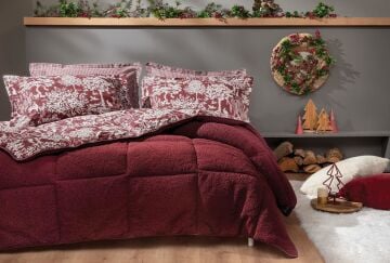 Yataş Bedding Çift Kişilik Pino Triola Set - Kırmızı