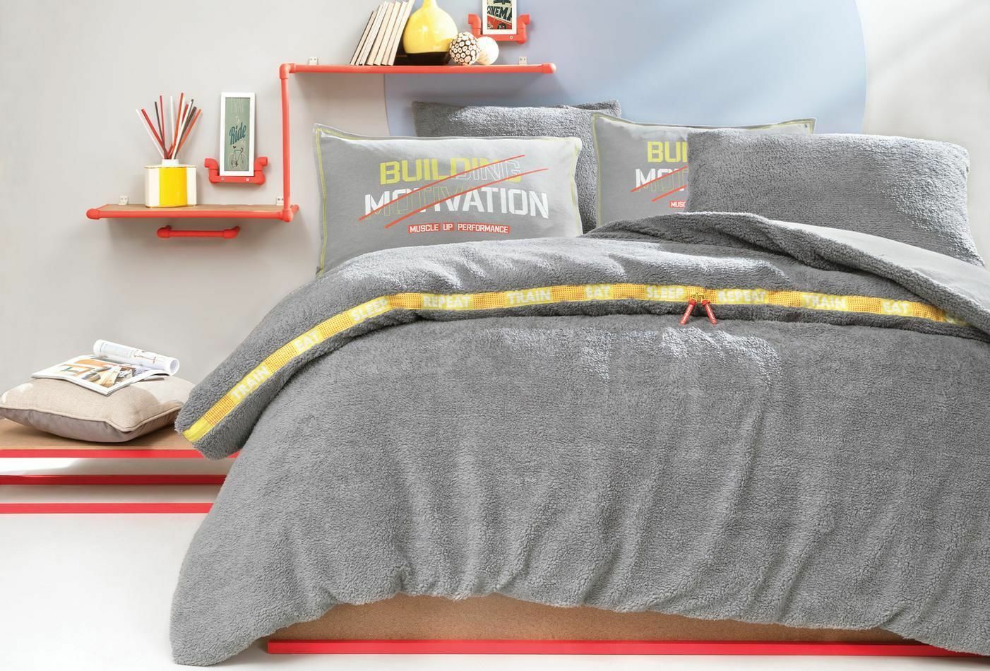 Yataş Bedding Tek Kişilik CoverMe Quadro Battaniye Nevresim Takımı - Gri