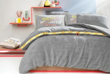 Yataş Bedding Tek Kişilik CoverMe Quadro Battaniye Nevresim Takımı - Gri