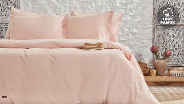 Yataş Bedding Çift Kişilik XL Plain Nevresim Takımı Blush