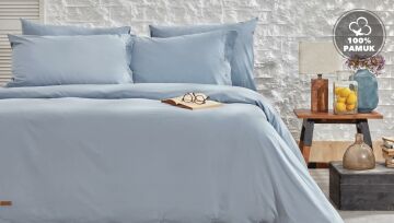 Yataş Bedding Çift Kişilik XL Plain Nevresim Takımı İndigo