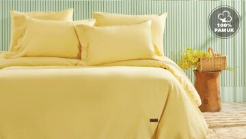 Yataş Bedding Çift Kişilik Xl Plain Nevresim Takımı Sarı