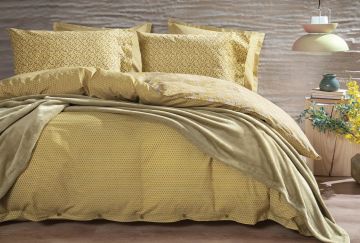 Yataş Bedding Çift Kişilik Mimoza Battaniye Nevresim Takımı Seti Safran