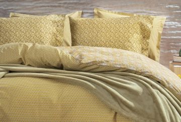 Yataş Bedding Çift Kişilik Mimoza Battaniye Nevresim Takımı Seti Safran