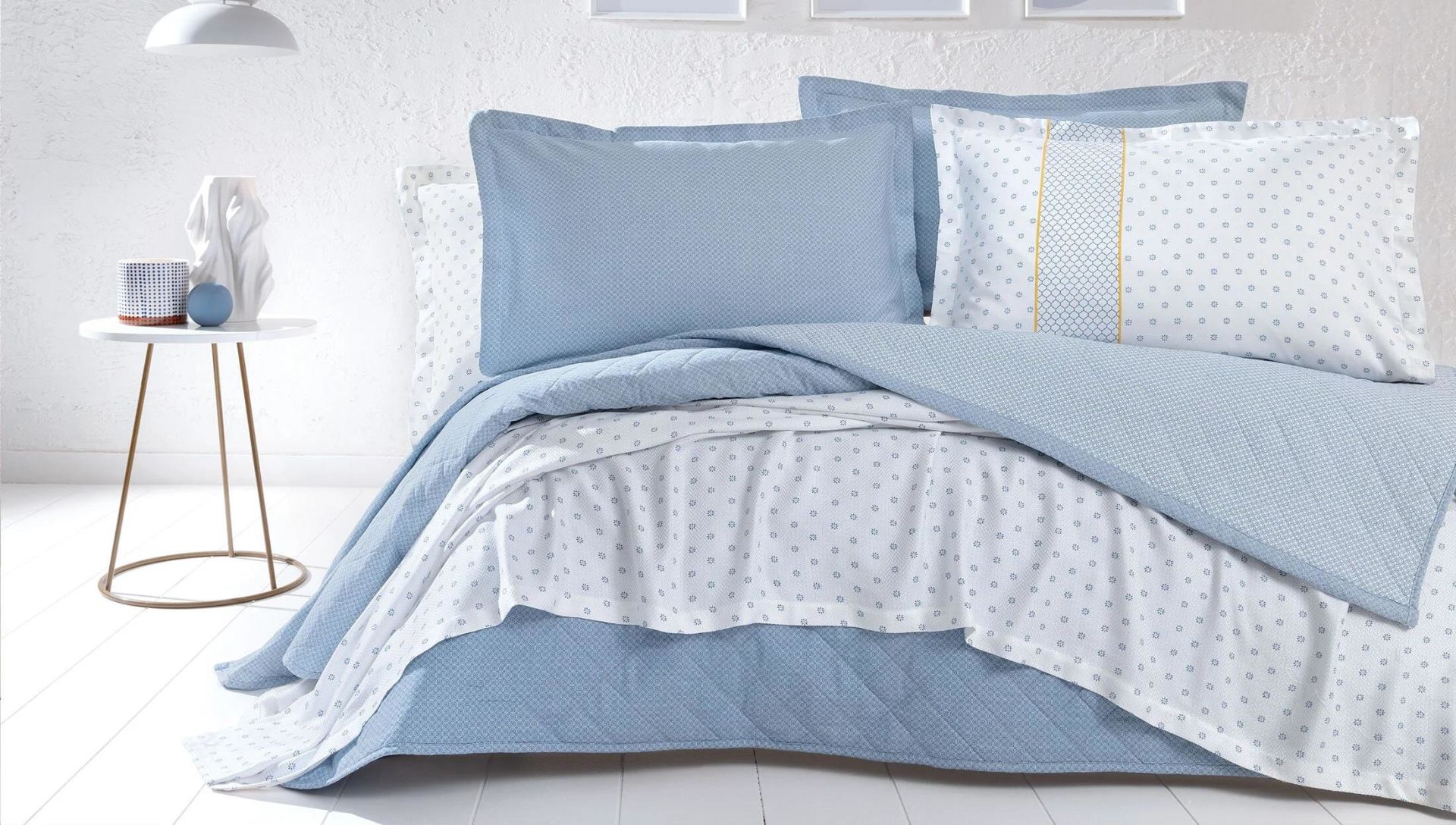 Yataş Bedding Çift Kişilik Gilber Pikeli Yatak Örtüsü Takımı İndigo