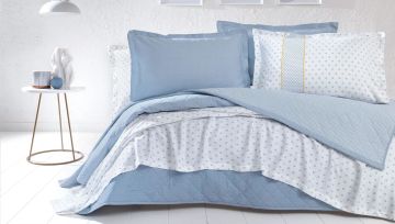 Yataş Bedding Çift Kişilik Gilber Pikeli Yatak Örtüsü Takımı İndigo