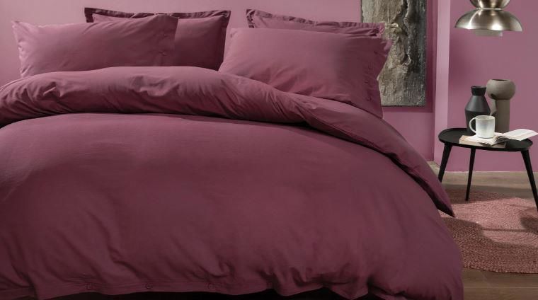 Yataş Bedding Tek Kişilik Plain Rnf Yıkamalı Nevresim Takımı - Mürdüm