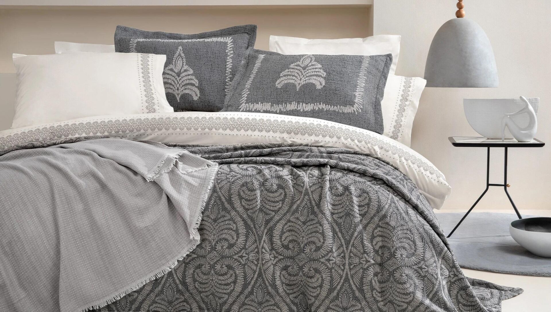 Yataş Bedding Çift Kişilik 8 Parça Fall Winter Seti Elsa - Antrasit