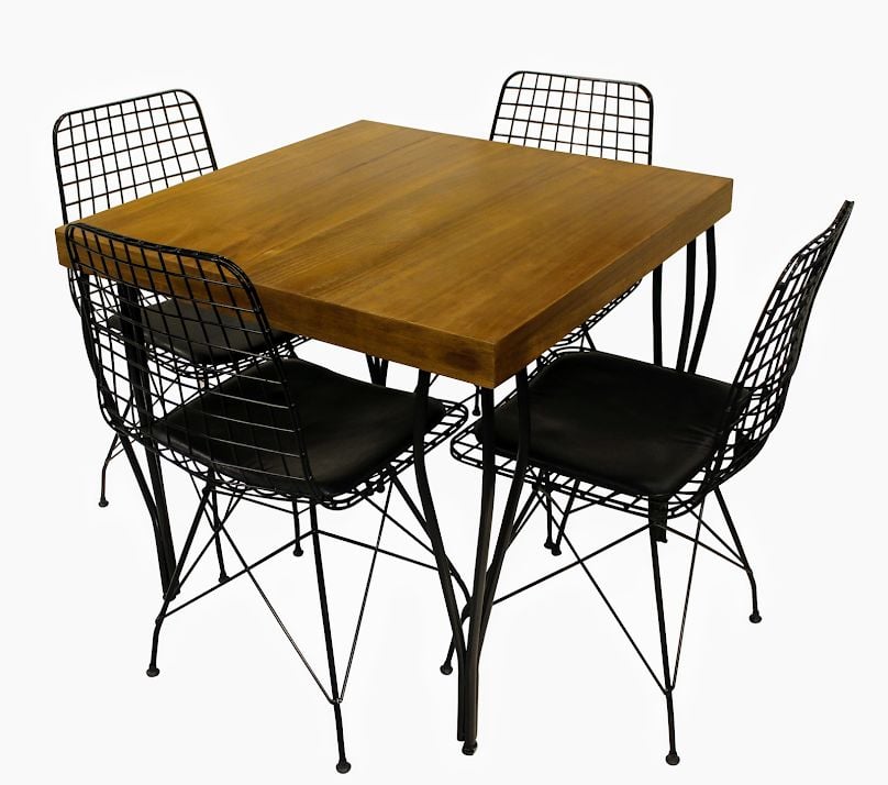 Biev Mutfak Masa Sandalye Takımı 80x80cm