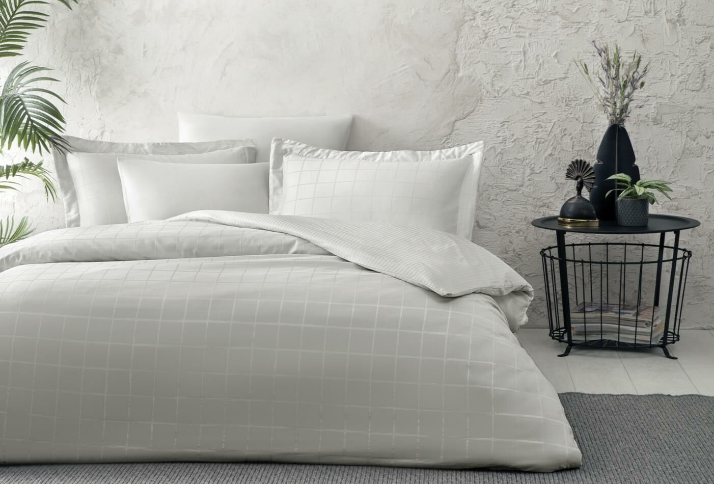 Yataş Bedding Çif Kişilik Xl Destra Nevresim Takımı Gri