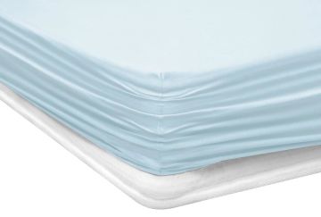 Yataş Bedding 150x200x35 Çift Kişilik Lupa Soft Lastikli Çarşaf - Buz Mavisi