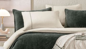 Yataş Bedding Çift Kişilik King Keten Nevresim Takımı Haki