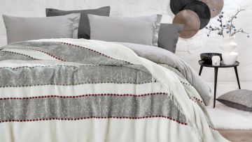 Yataş Bedding Tek Kişilik Darla Yatak Örtüsü - Ekru/Gri