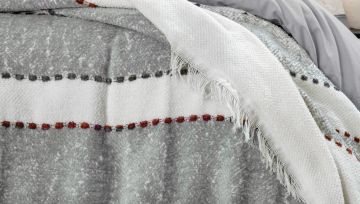 Yataş Bedding Tek Kişilik Darla Yatak Örtüsü - Ekru/Gri