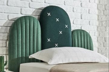 Yataş 120x200 Somni Baza - Cactüs Başlık Set - 23201 Açık Yeşil - 23202 Koyu Yeşil