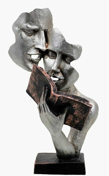 Biev Dekoratif Biblo Kitap Okuyanlar Gümüş/2fnd-332