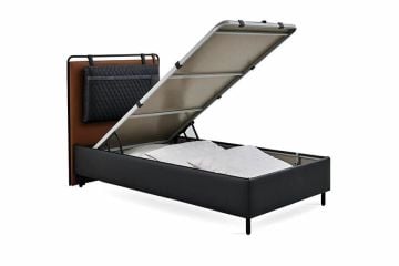 Yataş 090x190 Lisbon Baza - Volvin Başlık Set - 22802 Gri (Volvin Ayak)