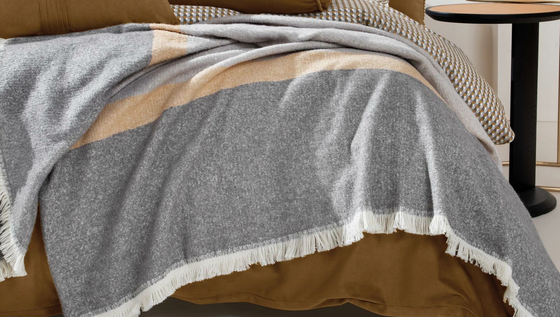 Yataş Bedding Estie Koltuk Şalı - Camel/Gri