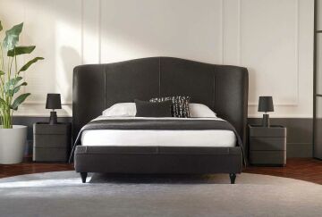 Yataş Bedding 160x200 Camira Başlıklı Baza Set - 22303 Antrasit (Antrasit Ayak)