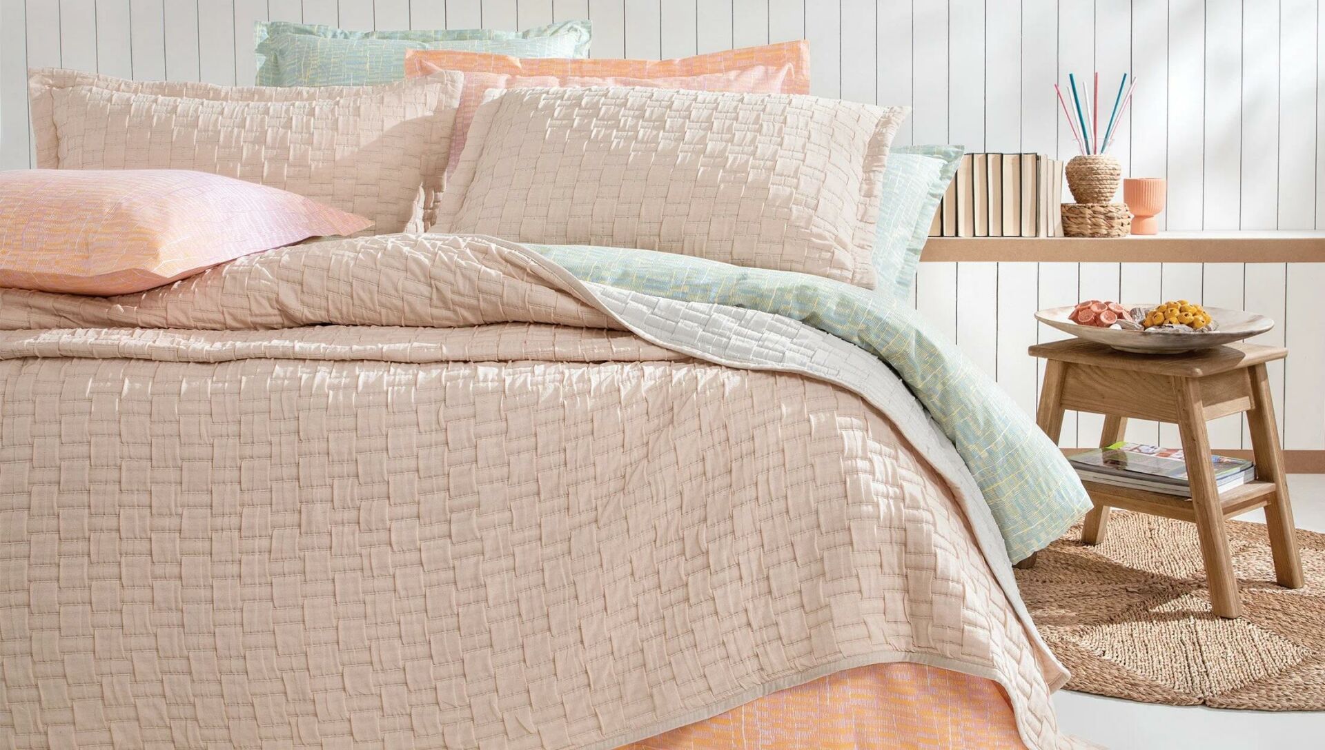Yataş Bedding Tek Kişilik Velma Yatak Örtüsü Seti - Blush/Ekru