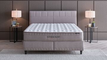 Yataş Bedding 090x190 Supreme Sleep Yatak - Baza - Başlık Set - 21101 Bej