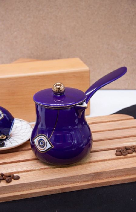 Biev Porselen Cezve Takımı Mavi/Gny012b