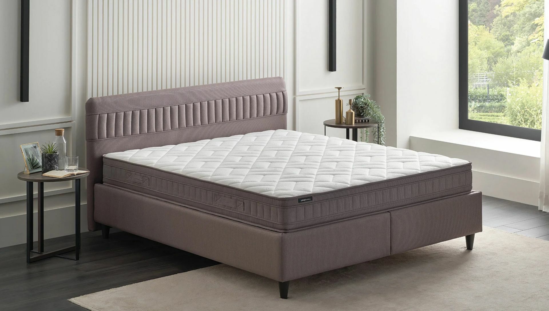 Yataş Bedding 160x200 Sleep Balance Pro - Somni Baza - Nano Başlık Set - 22002 Kahverengi