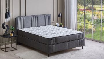 Yataş Bedding 090x190 Wool Sense Yatak - Baza - Başlık Set - 21608 Koyu Gri