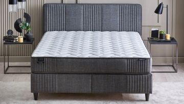 Yataş Bedding 090x190 Wool Sense Yatak - Baza - Başlık Set - 21608 Koyu Gri