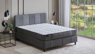 Yataş Bedding 100x200 Wool Sense Yatak - Baza - Başlık Set - 21608 Koyu Gri